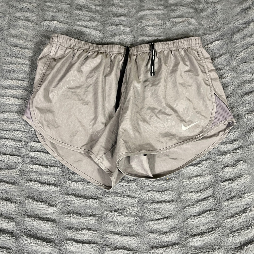 Nike Womens Tempo Luxe 3 Running Shorts Grey Tonal Camo Dri-FIT AJ4713-056 L